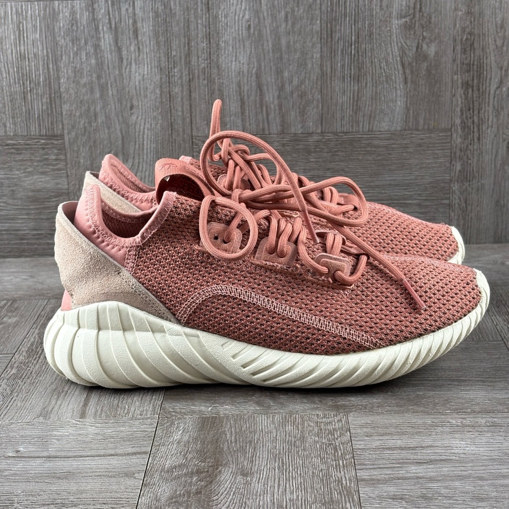 Adidas Women’s Tubular Doom Sock Running Shoe Size 6.5 Raw Pink Knit Material - Picture 14 of 16